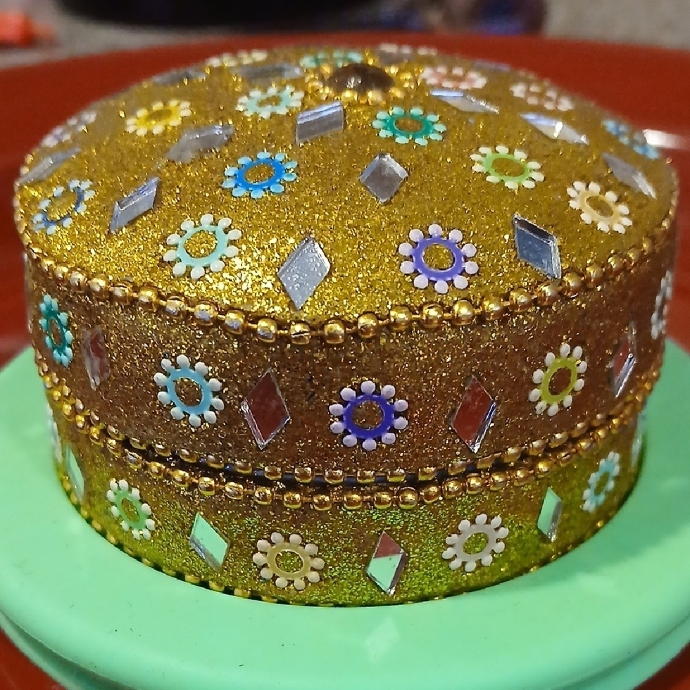 Elegant Gold and Multicolor Jewelry Box